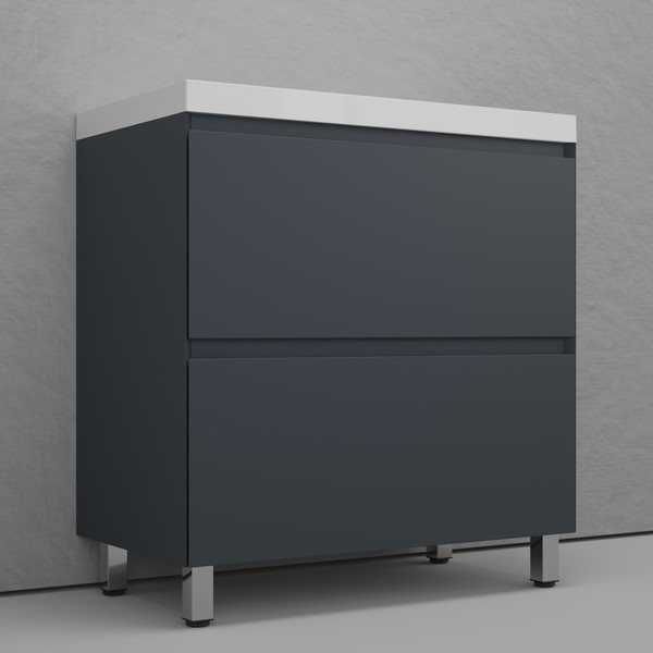 Изображение товара Тумба под умывальник Symbolite Манхэттен 80 Plus 2 ящика (графит)