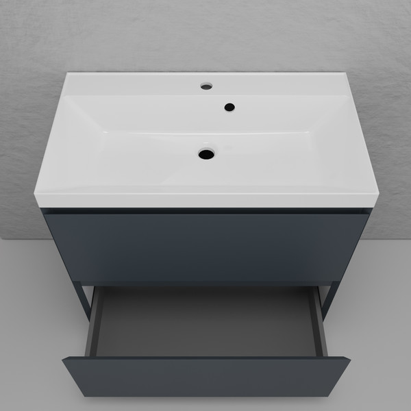 Изображение товара Тумба под умывальник Symbolite Манхэттен 80 Plus 2 ящика (графит)