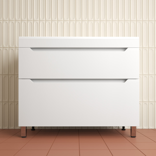 Изображение товара Тумба под умывальник Symbolite Остин 100 Plus 2 ящика (белый)