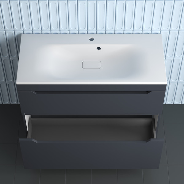 Изображение товара Тумба под умывальник Symbolite Остин 100 Plus 2 ящика (графит)