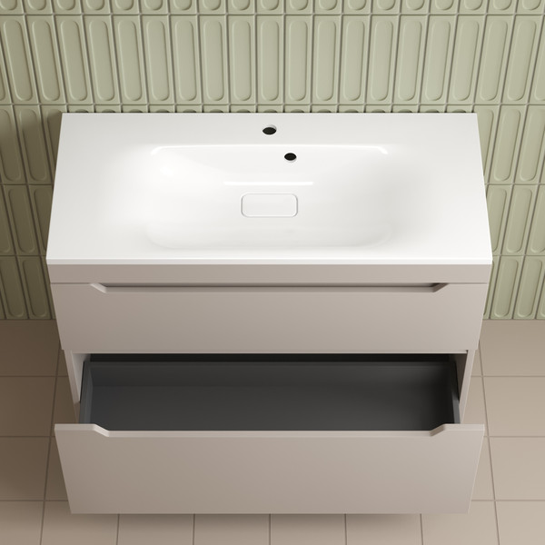 Изображение товара Тумба под умывальник Symbolite Остин 100 Plus 2 ящика (крем)