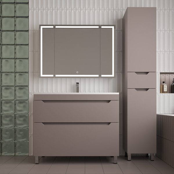 Изображение товара Тумба под умывальник Symbolite Остин 100 Plus 2 ящика (тауп темный)