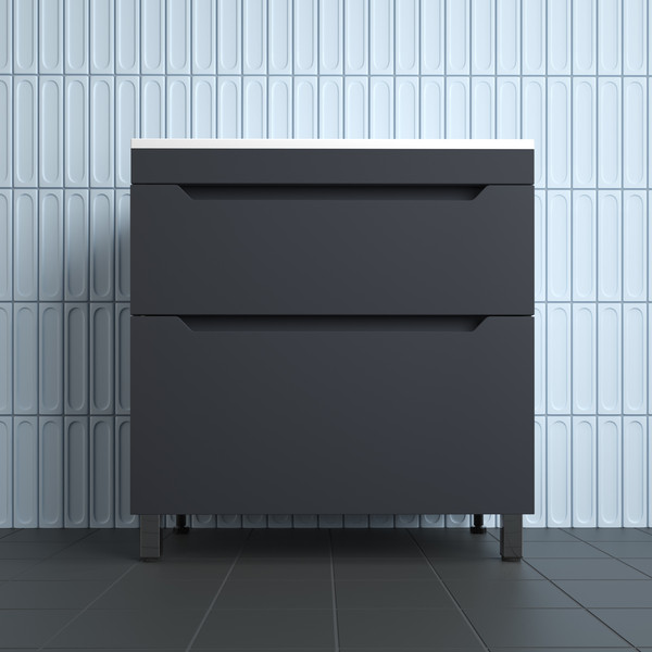 Изображение товара Тумба под умывальник Symbolite Остин 80 Plus 2 ящика (графит)