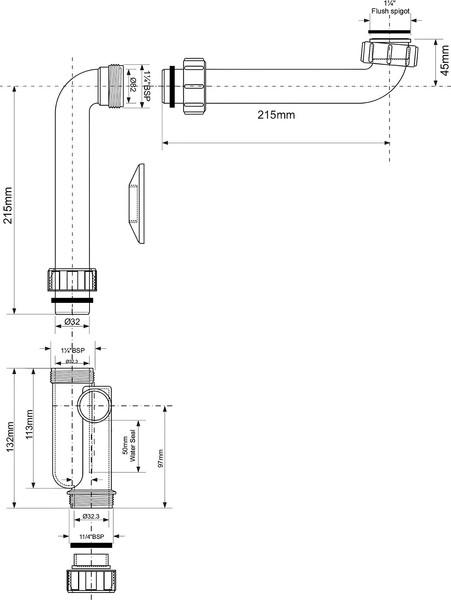 Изображение товара Сифон McAlpine HC4PF-32SPS