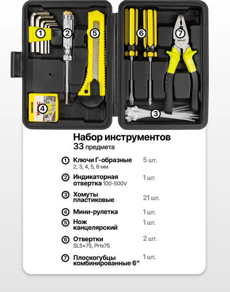 Изображение товара Универсальный набор инструментов WMC Tools WMC-6 / 62617