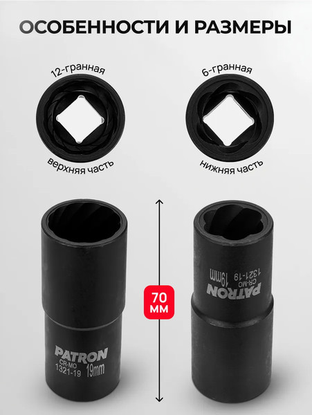 Изображение товара Головка слесарная Patron P-1321-19 (65897)