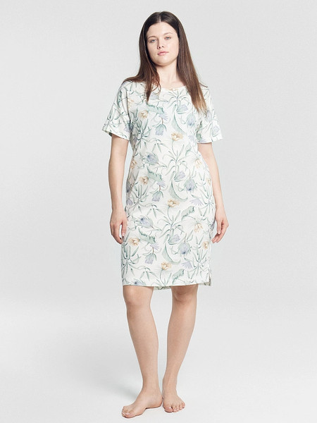 Изображение товара Сорочка Mark Formelle 572310 (р.164/170-120-126, цветы на светло-молочном-1)