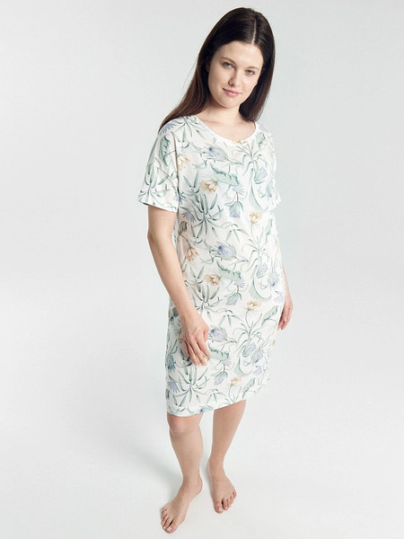 Изображение товара Сорочка Mark Formelle 572310 (р.164/170-120-126, цветы на светло-молочном-1)