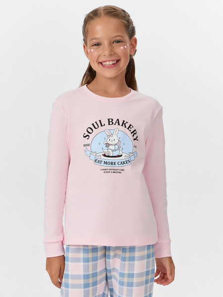 Изображение товара Пижама детская Mark Formelle 567743 (р.128-64, розовый/клетка голубой/розовый)