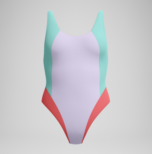 Изображение товара Купальник для плавания Speedo Colourblock 2.0 Muscleback 8-00480317934 (р.XL, лиловый/бирюзовый/коралловый)