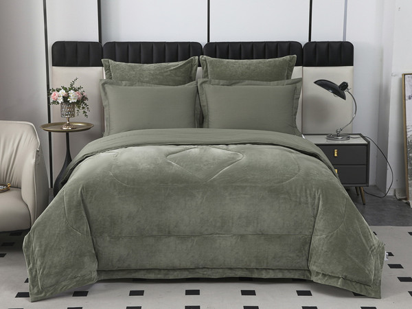 Изображение товара Комплект постельного белья с одеялом Sofi de Marko Энрике 1.6 / Кт-1.6-Эн10 (хаки)