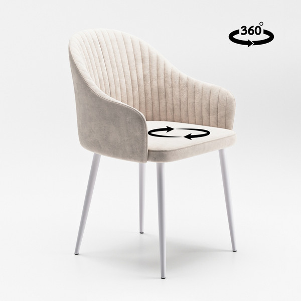 Изображение товара Стул Табурет Шелл поворотный (бренди 03/каркас белый)