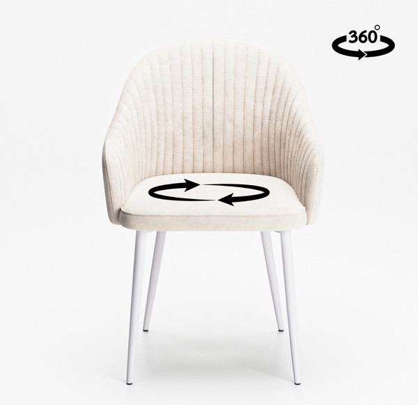 Изображение товара Стул Табурет Шелл поворотный (бренди 03/каркас белый)