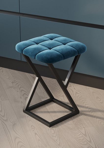 Изображение товара Набор табуретов Памир Лофт F77 (2шт, синий/черная опора)