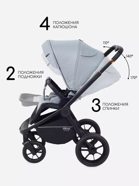 Изображение товара Детская универсальная коляска MOWbaby Zoom Light 2 в 1 / RA086 (Green Tea)
