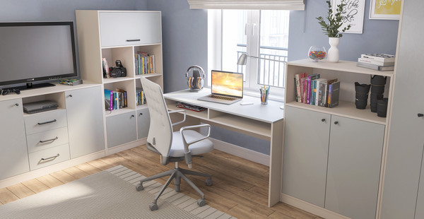 Изображение товара Письменный стол Мебель-Неман Мальма МН-135-25-С1 (персидский жемчуг/лунный камень)