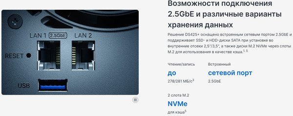 Изображение товара NAS сервер Synology DS425+
