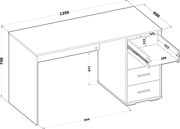 Изображение товара Письменный стол Сокол-Мебель СПМ-354 (дуб сонома)