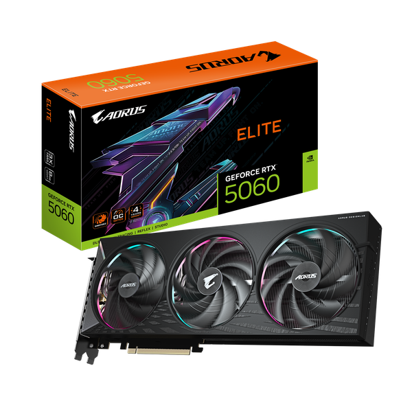 Изображение товара Видеокарта Gigabyte GeForce RTX 5060 Elite 8G GDDR7 (GV-N5060AORUS E-8GD)