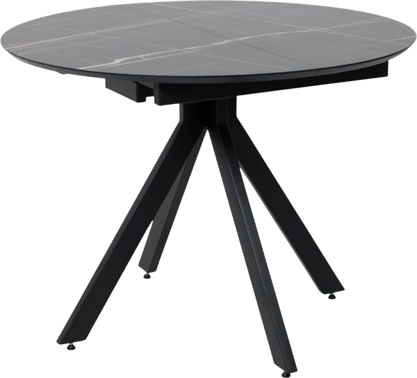 Изображение товара Обеденный стол LEPREMO AV 1107 HPL+МДФ раздвижной 1000-1350x750  (черный тунис/черный)