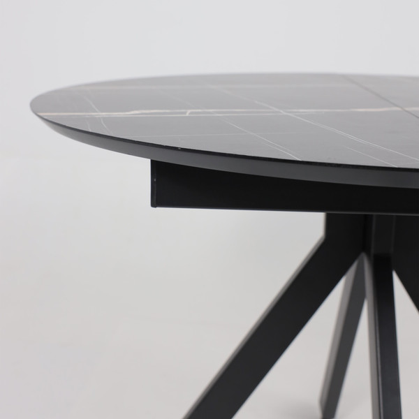 Изображение товара Обеденный стол LEPREMO AV 1107 HPL+МДФ раздвижной 1000-1350x750  (черный тунис/черный)