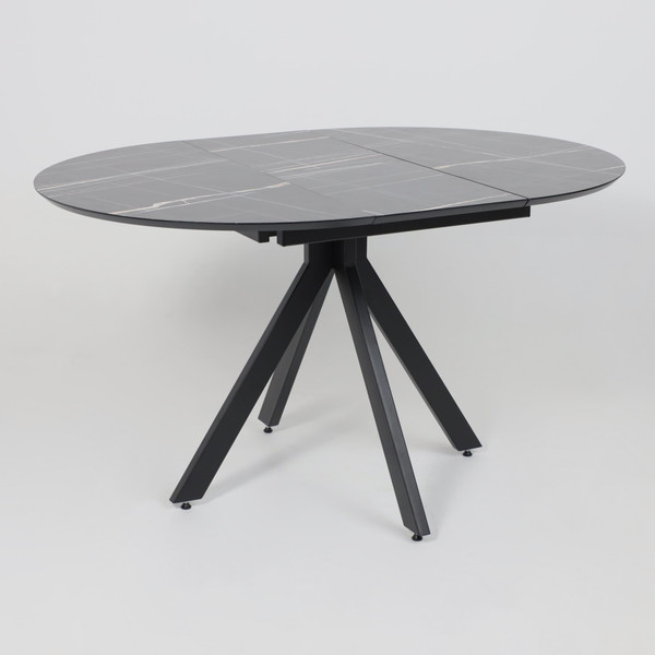 Изображение товара Обеденный стол LEPREMO AV 1107 HPL+МДФ раздвижной 1000-1350x750  (черный тунис/черный)