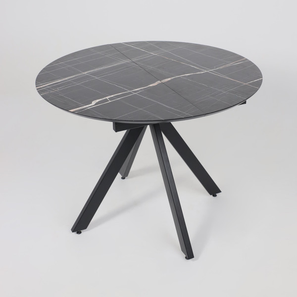 Изображение товара Обеденный стол LEPREMO AV 1107 HPL+МДФ раздвижной 1000-1350x750  (черный тунис/черный)