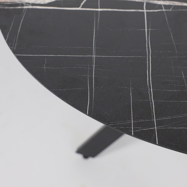 Изображение товара Обеденный стол LEPREMO AV 1107 HPL+МДФ раздвижной 1000-1350x750  (черный тунис/черный)