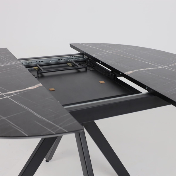 Изображение товара Обеденный стол LEPREMO AV 1107 HPL+МДФ раздвижной 1000-1350x750  (черный тунис/черный)