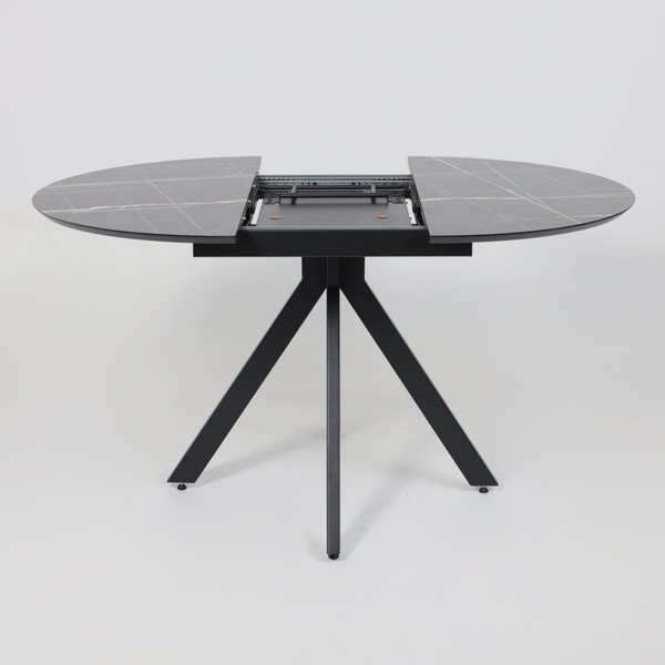 Изображение товара Обеденный стол LEPREMO AV 1107 HPL+МДФ раздвижной 1000-1350x750  (черный тунис/черный)