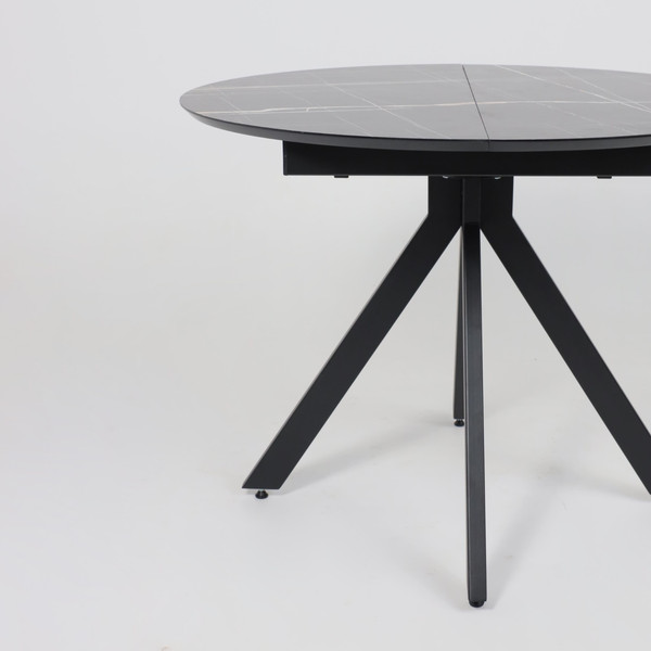 Изображение товара Обеденный стол LEPREMO AV 1107 HPL+МДФ раздвижной 1000-1350x750  (черный тунис/черный)