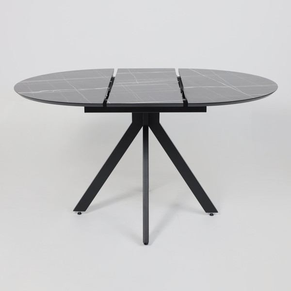 Изображение товара Обеденный стол LEPREMO AV 1107 HPL+МДФ раздвижной 1000-1350x750  (черный тунис/черный)
