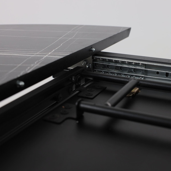 Изображение товара Обеденный стол LEPREMO AV 1107 HPL+МДФ раздвижной 1000-1350x750  (черный тунис/черный)