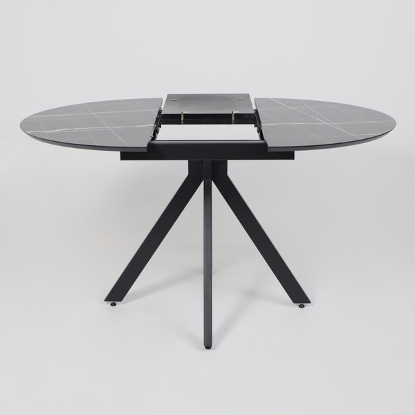Изображение товара Обеденный стол LEPREMO AV 1107 HPL+МДФ раздвижной 1000-1350x750  (черный тунис/черный)