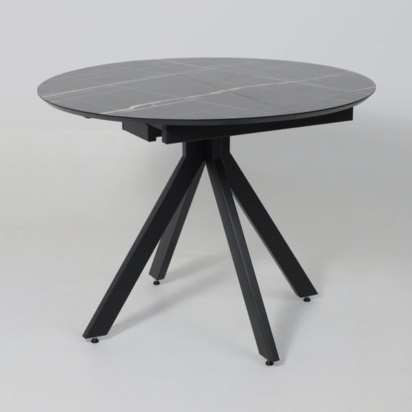 Изображение товара Обеденный стол LEPREMO AV 1107 HPL+МДФ раздвижной 1000-1350x750  (черный тунис/черный)