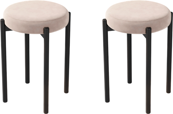 Изображение товара Набор табуретов Памир Паоло F06 (2шт, светло-бежевый/черная опора)