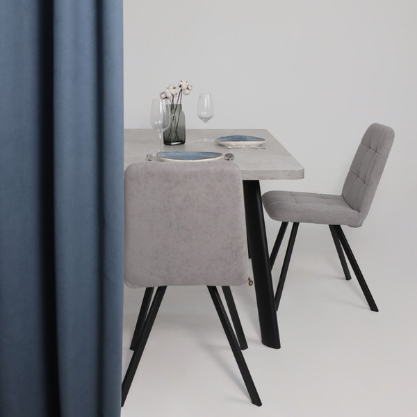 Изображение товара Обеденный стол Мамадома Leon Lux Radial-160 раздвижной 160-205x90 (серый сланец/черный)