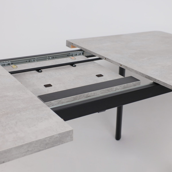 Изображение товара Обеденный стол Мамадома Leon Lux Radial-160 раздвижной 160-205x90 (серый сланец/черный)