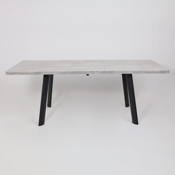 Изображение товара Обеденный стол Мамадома Leon Lux Radial-160 раздвижной 160-205x90 (серый сланец/черный)