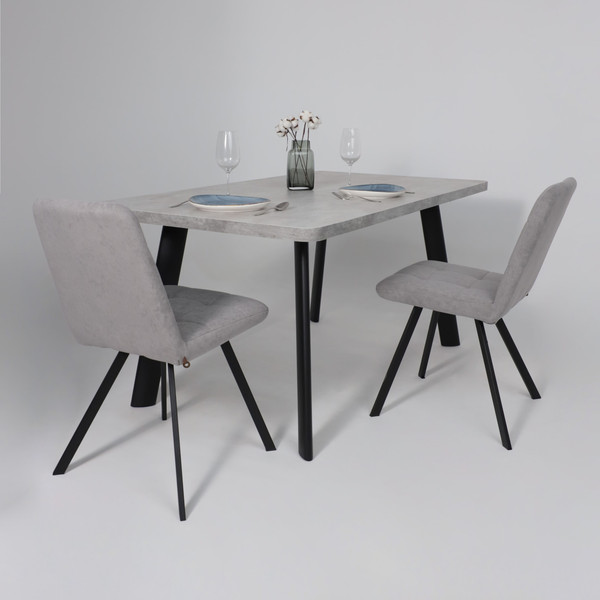 Изображение товара Обеденный стол Мамадома Leon Lux Radial-160 раздвижной 160-205x90 (серый сланец/черный)