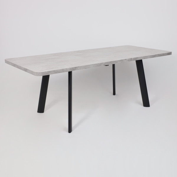Изображение товара Обеденный стол Мамадома Leon Lux Radial-160 раздвижной 160-205x90 (серый сланец/черный)