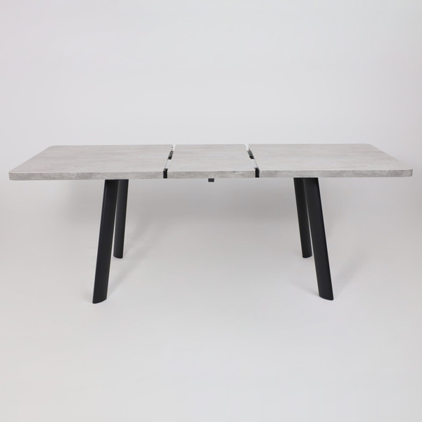 Изображение товара Обеденный стол Мамадома Leon Lux Radial-160 раздвижной 160-205x90 (серый сланец/черный)