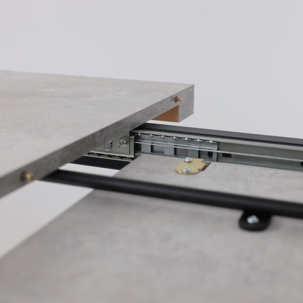 Изображение товара Обеденный стол Мамадома Leon Lux Radial-160 раздвижной 160-205x90 (серый сланец/черный)