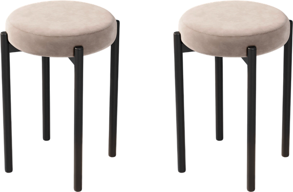 Изображение товара Набор табуретов Памир Паоло F08 (2шт, бежевый/черная опора)