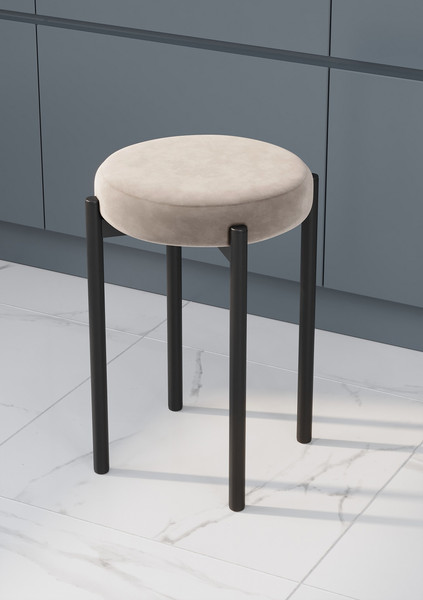 Изображение товара Набор табуретов Памир Паоло F08 (2шт, бежевый/черная опора)