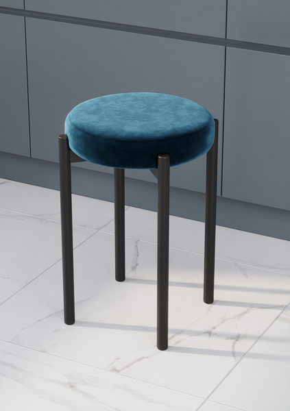 Изображение товара Набор табуретов Памир Паоло F77 (2шт, синий/черная опора)