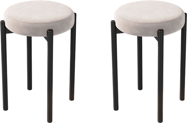 Изображение товара Набор табуретов Памир Паоло F81 (2шт, светло-серый/черная опора)