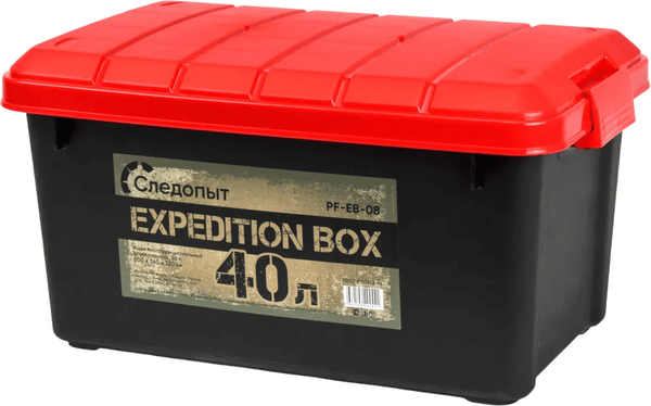 Изображение товара Ящик рыболовный Следопыт Expedition Box 600х360х320мм / PF-EB-08 (черный/красный)