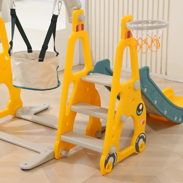 Изображение товара Горка-комплекс UNIX Kids Funny Car с качелями / ppslsw138yel (желтый)