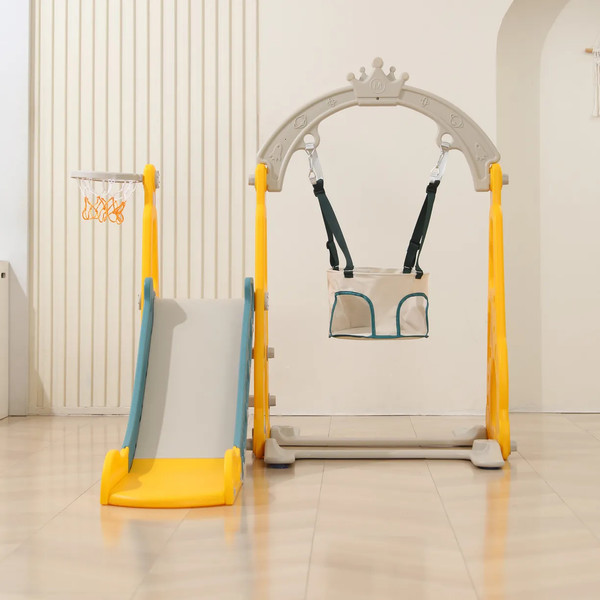 Изображение товара Горка-комплекс UNIX Kids Funny Car с качелями / ppslsw138yel (желтый)